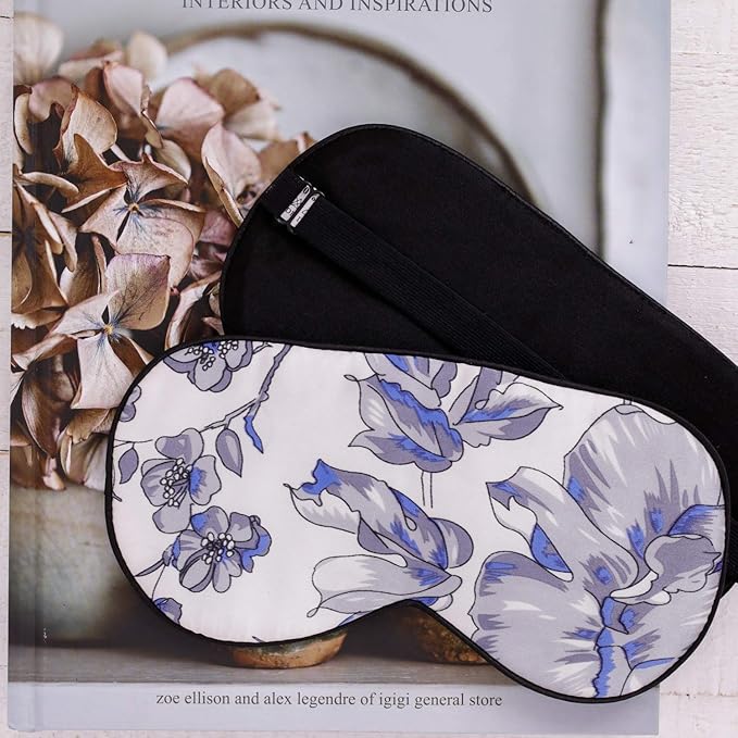 100% Pure Silk Eye Mask Sleep Eye Mask Eye Cover Eyeshade Sleeping Eye Mask Printed Colors (#11)-GlimoraGlow