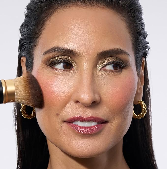 LAURA GELLER NEW YORK Retractable Black Kabuki Brush for Liquid, Cream and Powder Face Makeup With Aluminum Handle-GlimoraGlow