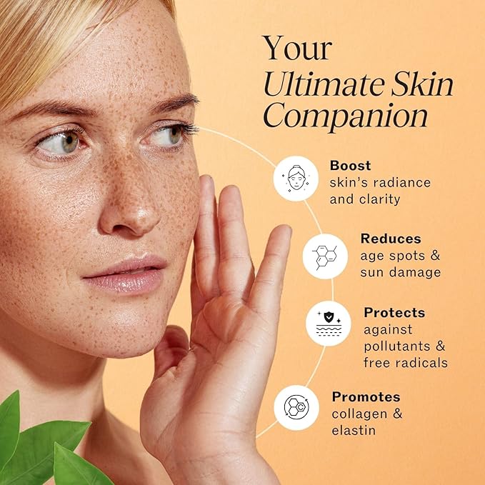 LilyAna Naturals Vitamin C Serum for Face with Hyaluronic Acid and Vitamin E, Anti Aging Serum, Reduces Age Spots and Sun Damage, Promotes Collagen and Elastin (1oz)-GlimoraGlow