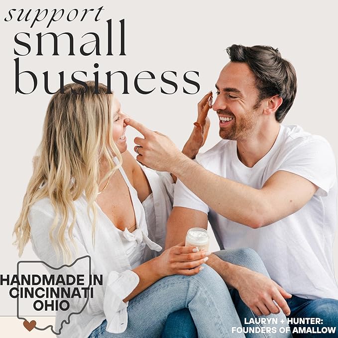 Amallow 100% Grass Fed Beef Tallow for Skin Care - Face + Body - Whipped Moisturizer - Natural Lotion, 4 FL. oz. (Clean Cloud)-GlimoraGlow