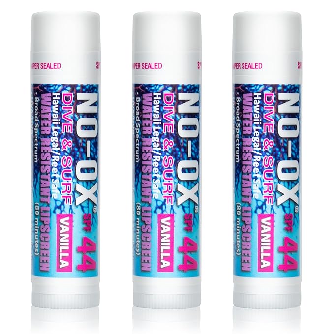 Moisturizing SPF 44 Lip Balm - Spf Lip Balm with Vitamin E | Broad Spectrum | Moisturizing | Vegan | Water Resistant Vanilla Flavor | 0.15 oz | 3 Pack-GlimoraGlow