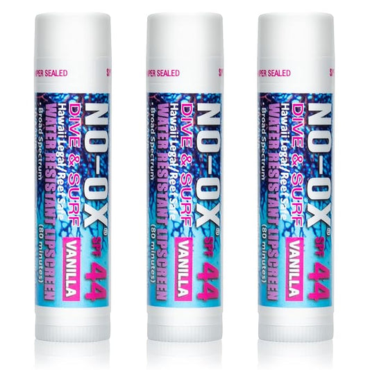 Moisturizing SPF 44 Lip Balm - Spf Lip Balm with Vitamin E | Broad Spectrum | Moisturizing | Vegan | Water Resistant Vanilla Flavor | 0.15 oz | 3 Pack-GlimoraGlow