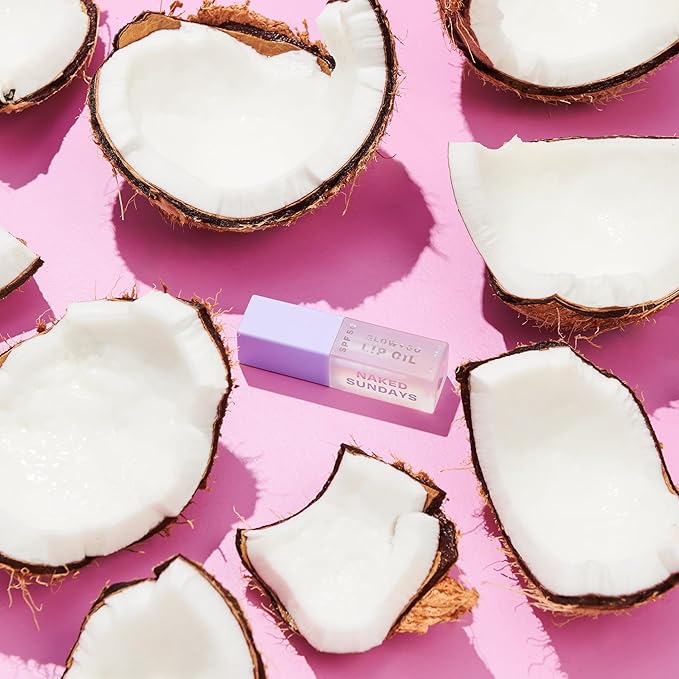 SPF50 Glow & Go Lip Oil: Lip Oil with SPF, Moisturizes and Protects Lips, 4.5ml in Coconut-GlimoraGlow