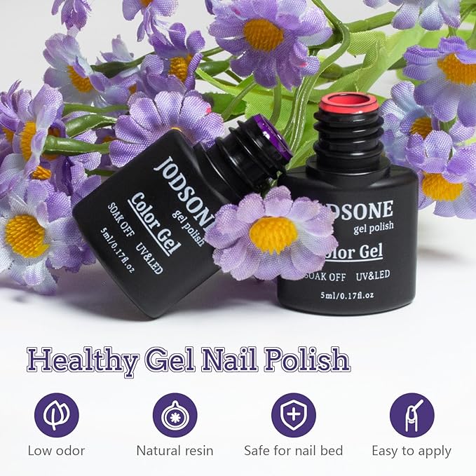 JODSONE 20 Colors Gel Nail Polish Kit with U V Light Base Top Matte Coat High Shine Vibrant Nail Gel Equipped with Manicure Tools-GlimoraGlow