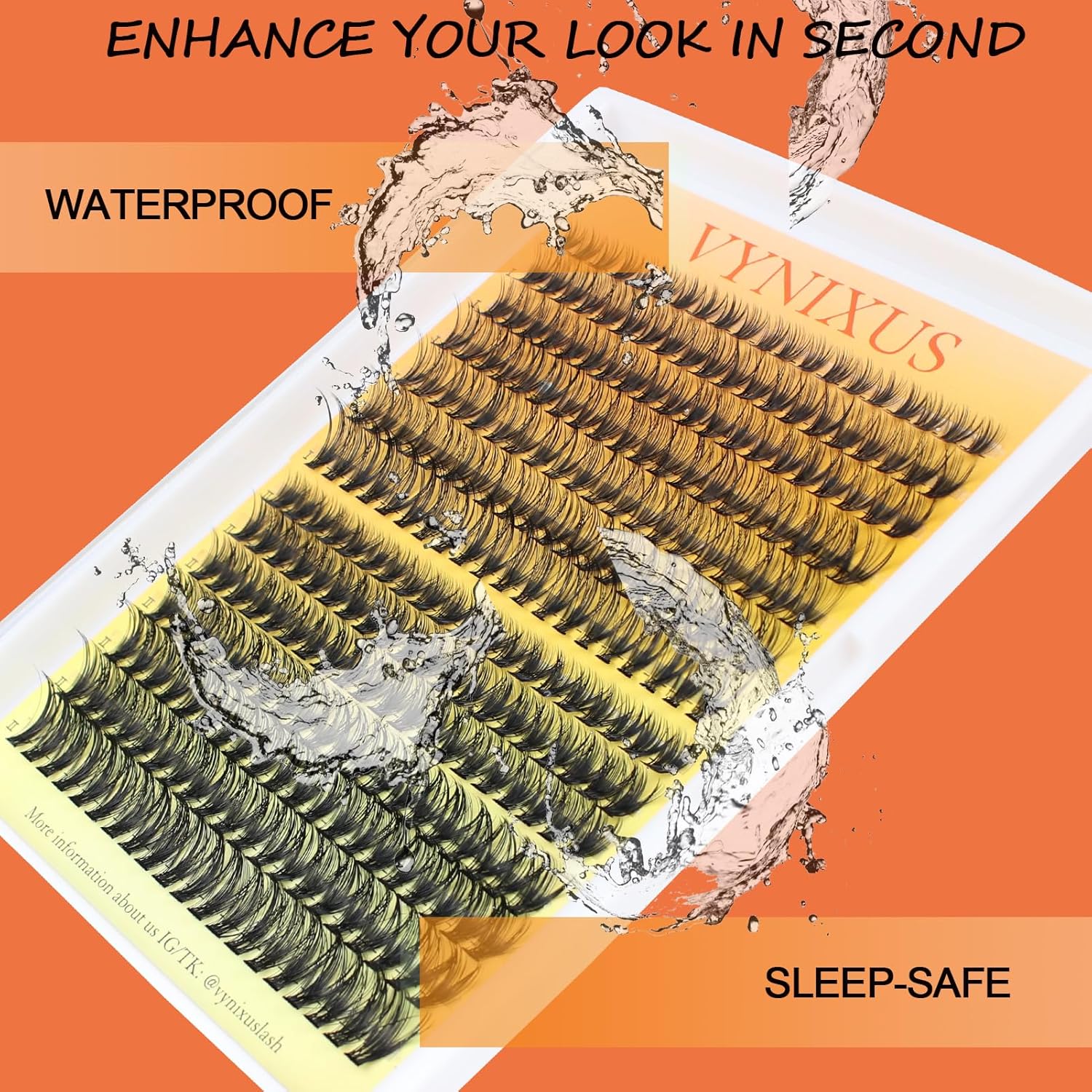 Lash Clusters 280pcs Individual Lashes Mixed Tray Eyelash Clusters VYNIXUS Cluster Eyelash Extensions Natural Cluster Lashes Soft (30D/40D-0.07D-Mix8-14)-GlimoraGlow