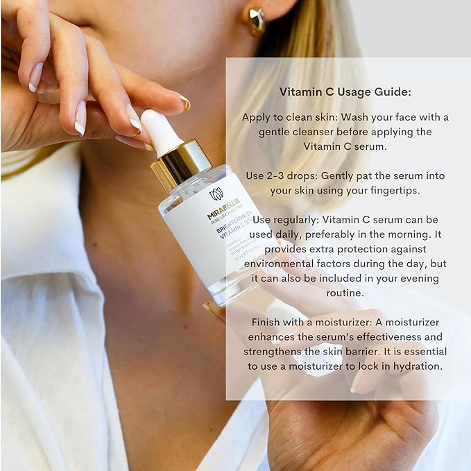 Vitamin C Facial Serum | Daily Antioxidant Support with Niacinamide, Licorice Root & Ginkgo Biloba | Hydrating & Nourishing Formula 30ml-GlimoraGlow