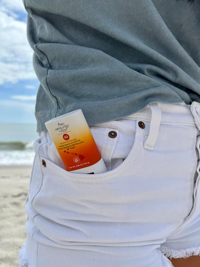 SPF 50 Mineral Sunscreen Stick with Rose Hips Oil, Cruelty Free and Reef Safe, Vegan Blend for Face and Body, Made in USA-GlimoraGlow