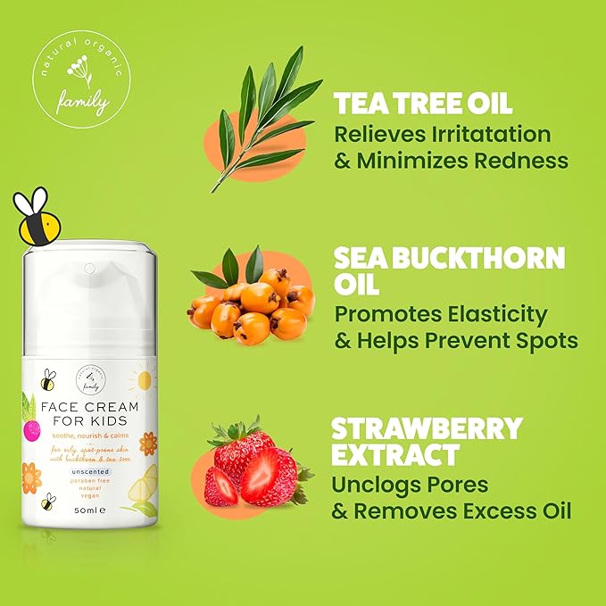 Award-Winning Kids Face Cream - Gentle & Calming Moisturizer with Natural Ingredients for Sensitive & All Skin Types - Fragrance-Free-GlimoraGlow