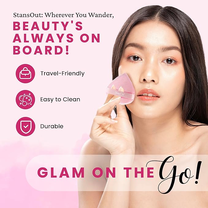 StansOut Beauty Velvet Makeup Puff Set (2-Pack) - Luxuriously Soft Powder Puffs for Seamless Face Makeup Application - Premium Quality - Perfect for Flawless On-the-Go Touch-Ups-GlimoraGlow