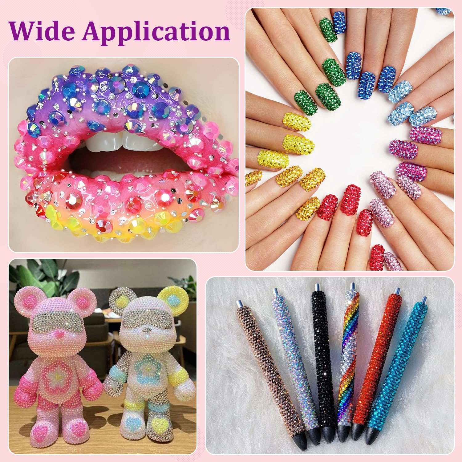 16000Pcs Resin Rhinestones with Tweezers for Crafting, Mixed-Color 4mm Bedazzling Crystal with 1Pcs 10ml B7000 Jewelry Glue for DIY Crafts Clothing Tumblers Shoes Fabric Nail Art-GlimoraGlow