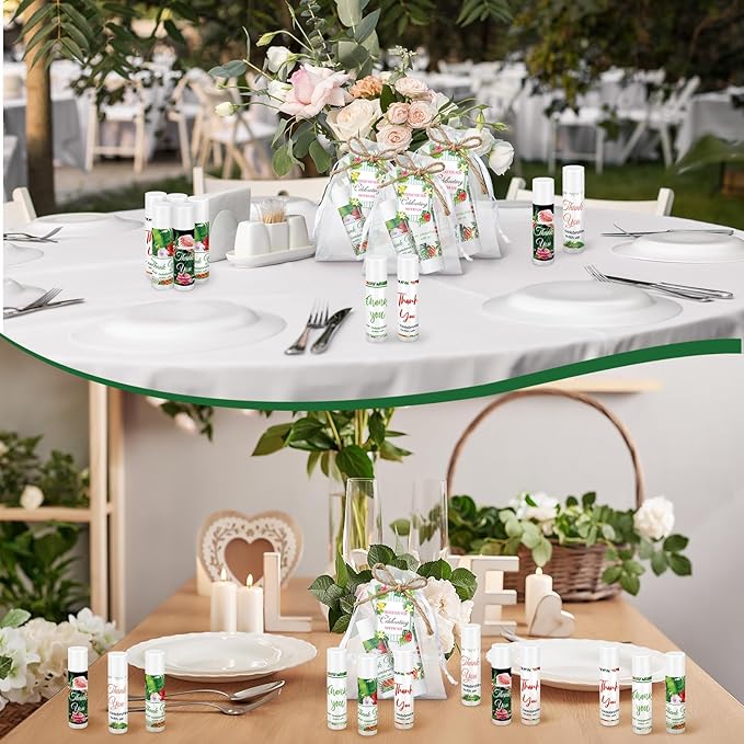 200 Pcs Baby Shower Wedding Party Favors Gift Set, 50 Pcs Baby Shower Hand Cream and 50 Lip Balm for Wedding Bridesmaid Guests Gift Supplies with 50 Organza Bag 50 Thank You Tag(Tropical)-GlimoraGlow