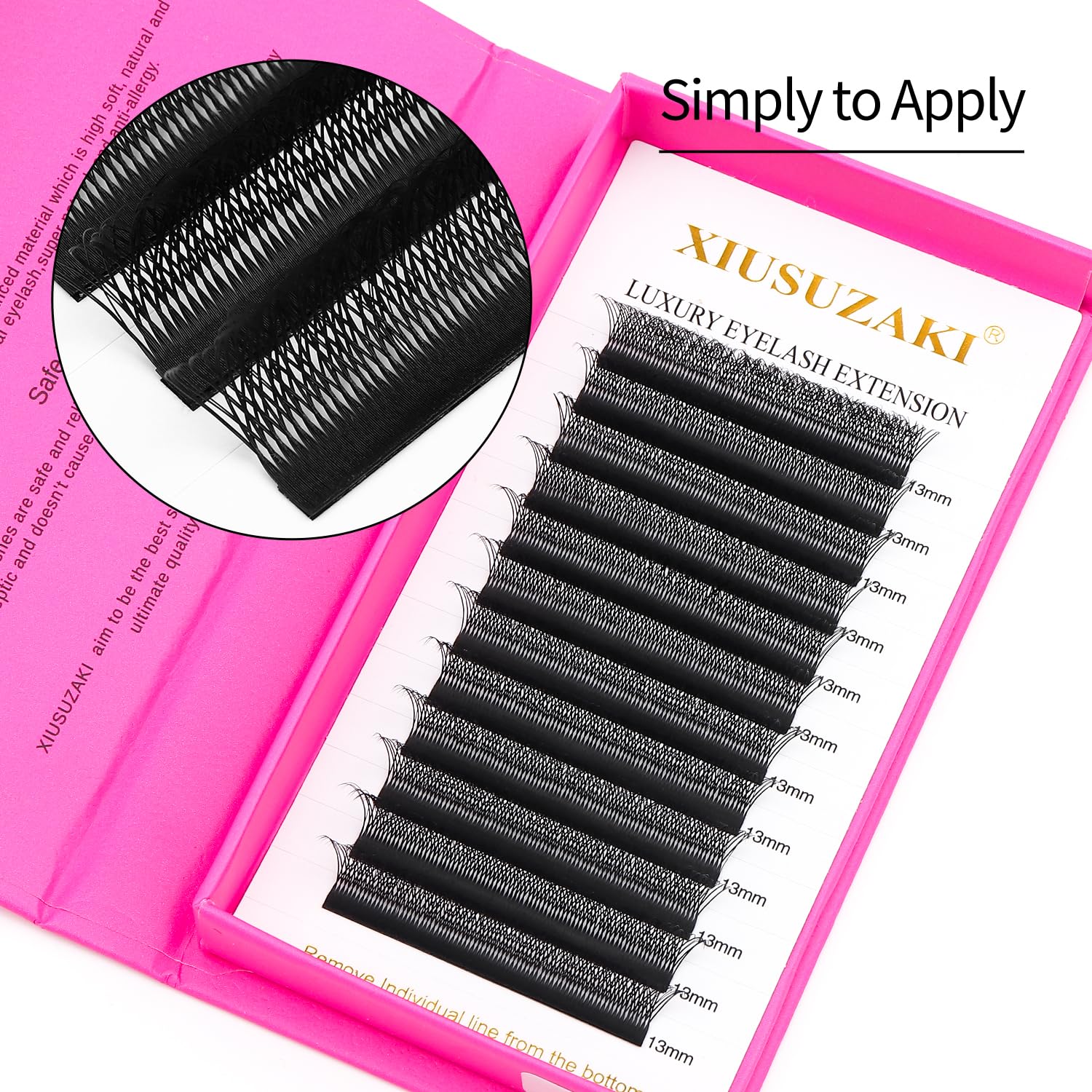 Lash Extensions Double Tips 3D Eyelash Extensions W Shape 0.07mm Thickness D Curl 10mm Premade Fans Easy Fan Volume Matte Black Crisscross Eyelashes(W-3D-Double Tips-0.07-D,10mm)-GlimoraGlow