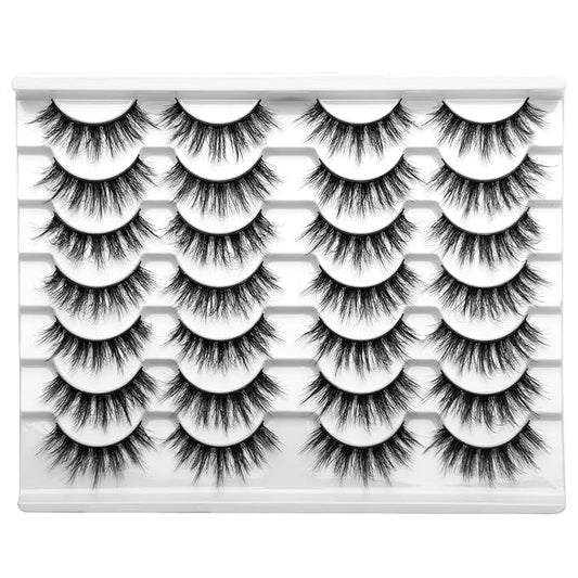 Fake Lashes False Eye Lashes Mink False Eyelashes Natural Cat Eye Lashes Fluffy Fake Eyelashes 16MM Lashes A25-GlimoraGlow