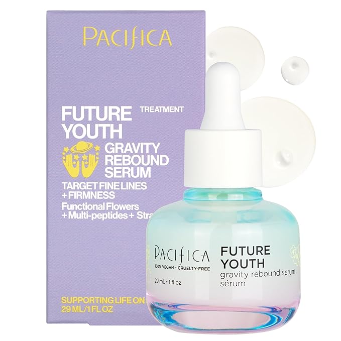 Pacifica Future Youth Gravity Rebound Face Serum – Multi-Peptide Firming Facial Serum for Fine Lines, Anti-Aging & Elasticity Vegan & Cruelty-Free Dermatologist Tested-GlimoraGlow