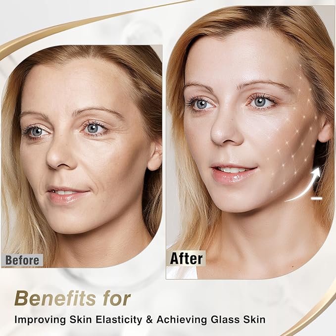 ISTON 6 Pack Bio-Collagen Real Deep Anti Wrinkle Lifting Mask,Overnight Hydrating Face Mask for All Skin Types -Pore Minimizing,Elasticity Enhancing,Firming,Moisturizing-GlimoraGlow