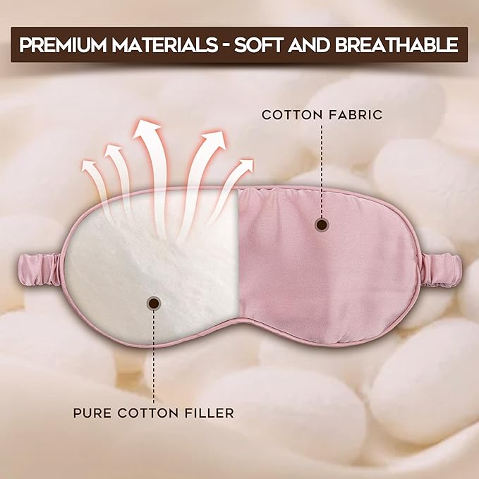 in Flight Mind Mulberry Silk Sleep Mask, Eye Mask for Sleeping with Elastic Headband, Super Soft Sleeping Mask,Comfortable Silk Eye Sleep Mask, Sleep Eye Mask for Night Sleeping, Travel, Nap(Pink)-GlimoraGlow