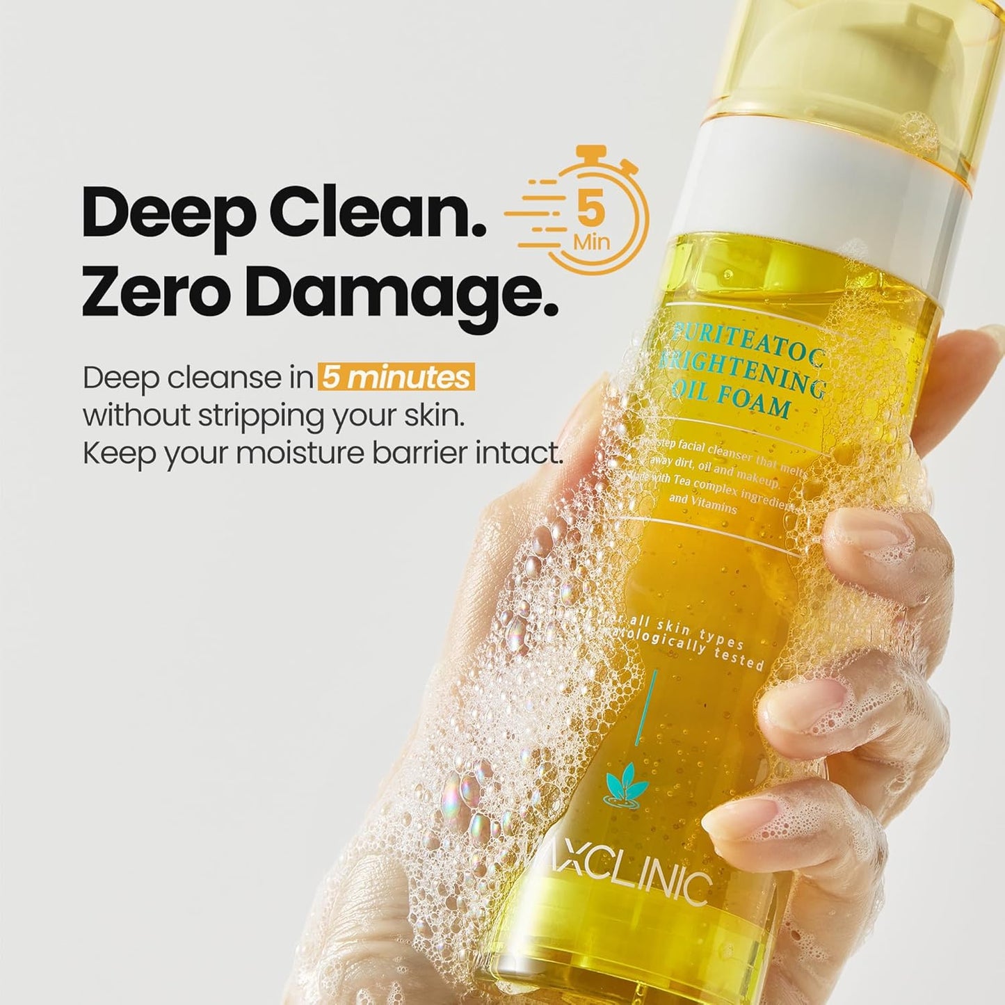 [K-Beauty] PuriteaToc Oil to Foam - All-in-One Korean Face Wash OilBased Foaming Facial Cleanser - Deeply Hydrating & Moisturizing Makeup Deep Cleansing Oil for Dull Skin (3.88 fl oz)-GlimoraGlow