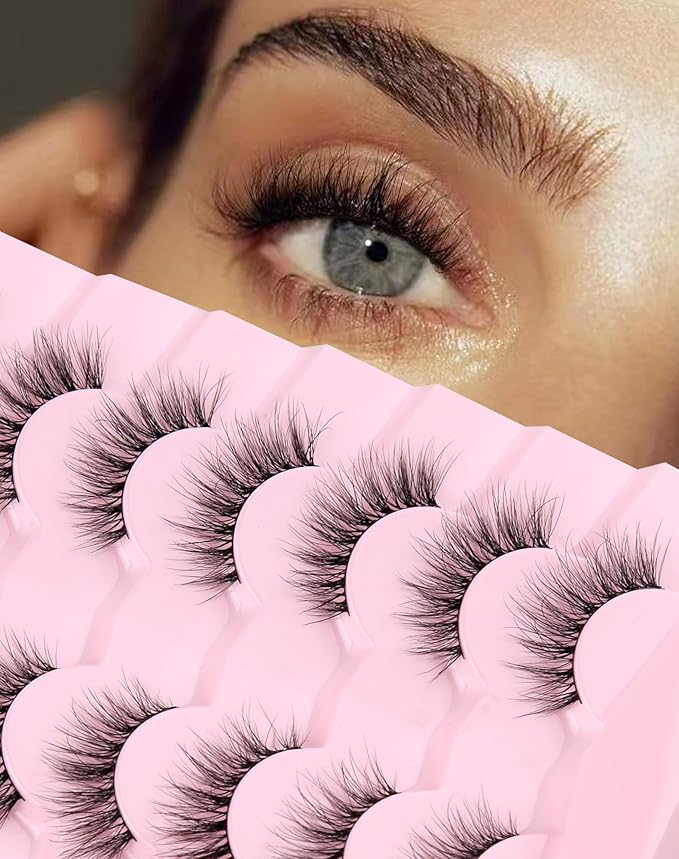 Wispy Lashes Natural Lashes Fake Lashes Natural Look False Eyelashes Natural Eyelashes Wispy Fake Eyelashes Cat Eye Lashes UP12-GlimoraGlow