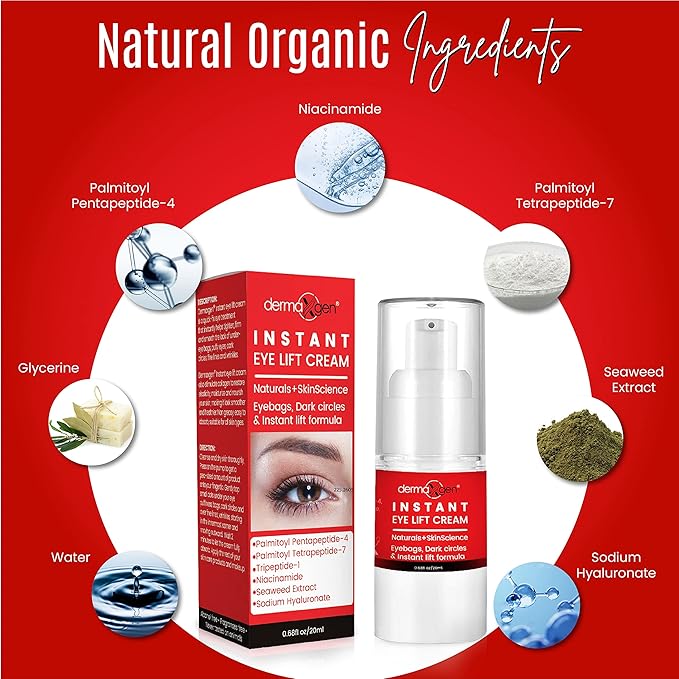 Rapid Reduction Eye Cream - Eye Cream Anti Aging Treatment for Dark Circles - Instant Under Eye Cream - Advanced Peptide Skin Tightening Formula - Instantly Removes Puffiness Wrinkles 20ml-GlimoraGlow