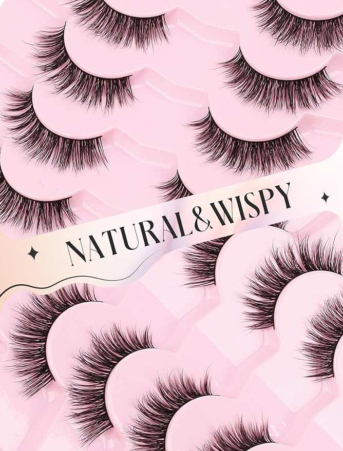 Natural Lashes Mink Natural Eyelashes False Eyelashes Natural Look False Lashes Wispy Eye Lashes Cat Eyelashes Fake Lashes KD01-GlimoraGlow