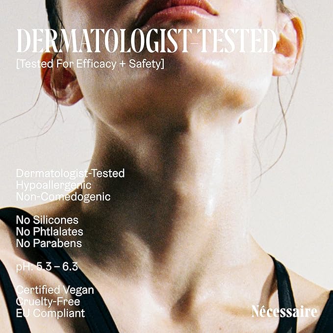 Nécessaire The Neck Serum. Fragrance-Free. 5 Peptides for Tech + Aged Neck. Skin Feels Firm, Looks Lifted. Hypoallergenic. Dermatologist-Tested. 50 ml-GlimoraGlow