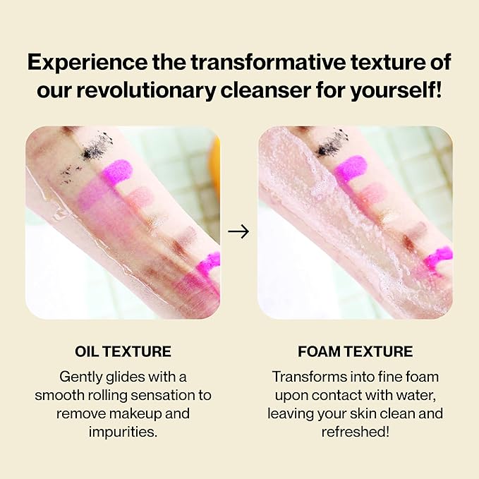 Knours. 2-in-1 Oil-to-Foam Non-Stripping Facial Cleanser, Honey & Plant Based Oils Makeup Remover Non Drying Clean Beauty (145ml 4.97 fl. oz.)-GlimoraGlow