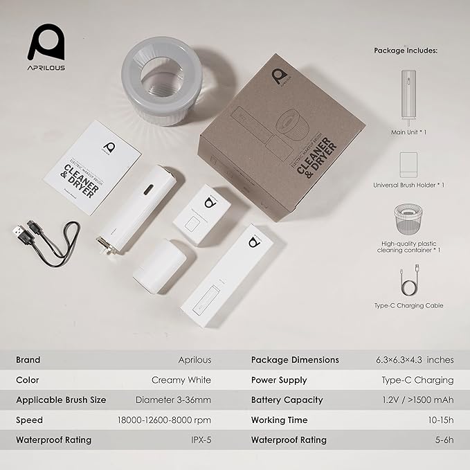 Electric Makeup Brush Cleaner & Dryer Machine, Upgraded Patented Universal Collar Fits 99% of Brush Shapes, Deep Clean & Quick Dry, Rechargeable & Portable for Travel & Home Use, Gift-GlimoraGlow