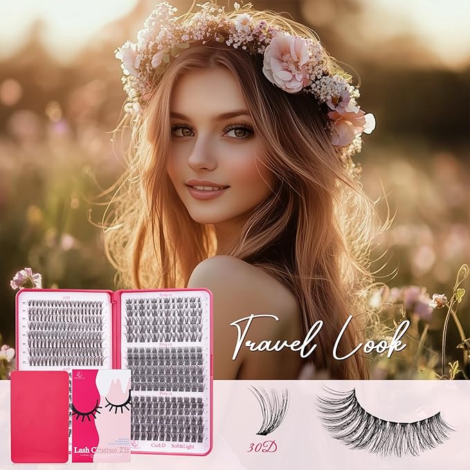 Foxy Beauty Wispy Lash Clusters - 536Pcs Natural 8-16MM EyeLash Clusters 30D 40D & Foxy Lashes For Natural Look D Curl Lash Clusters For DIY Lashes At Home-GlimoraGlow