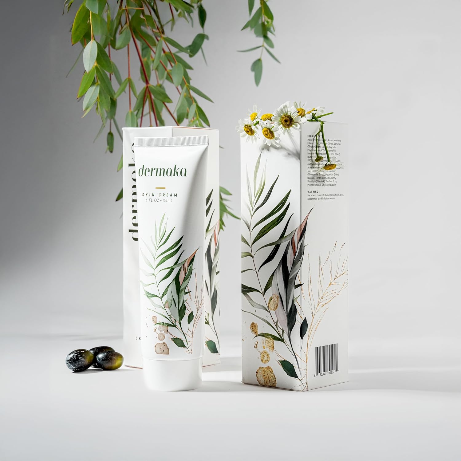 Dermaka All-Natural Skin Soothing Cream 4 Ounce – Moisturizing Lotion with Arnica, Green Tea, Chamomile & Vitamin E – Hydrating, Fast-Absorbing & Non-Greasy Formula for Healthy-Looking Skin-GlimoraGlow