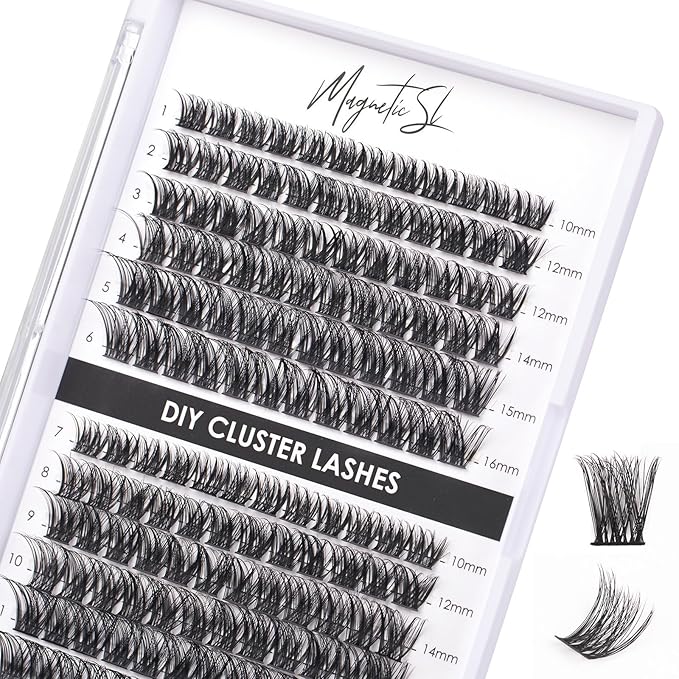 Lash Clusters 144 Pcs Individual Lashes Clusters Eyelash Extensions False Eyelashes DIY Lash Extension Reusable False Eyelashes Natural Look Mix 10-16mm C D Curl-DM01-GlimoraGlow
