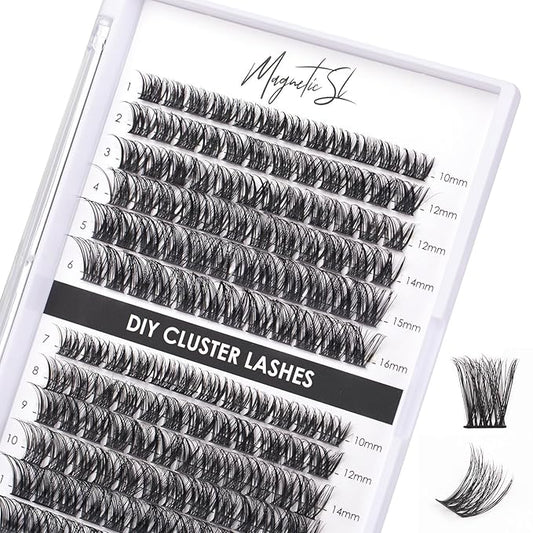 Lash Clusters 144 Pcs Individual Lashes Clusters Eyelash Extensions False Eyelashes DIY Lash Extension Reusable False Eyelashes Natural Look Mix 10-16mm C D Curl-DM01-GlimoraGlow