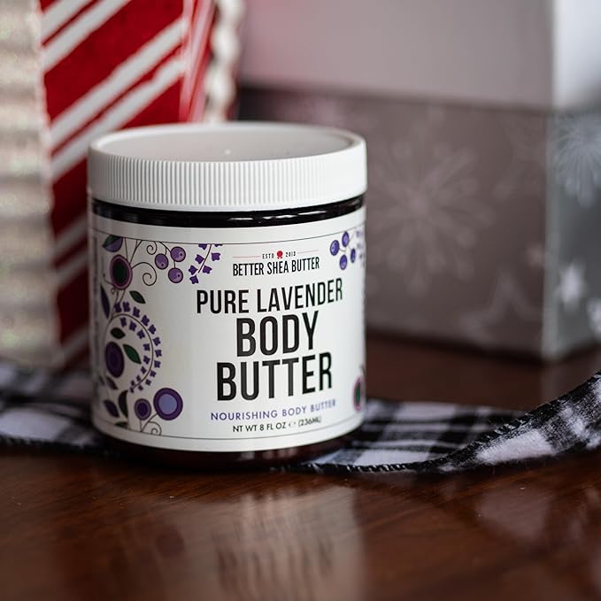 Lavender Body Butter with Shea Butter, Jojoba & Lavender Essential Oil - Natural Lotion for Women, Non-Greasy Moisturizer for Dry Skin, Whipped Body Cream-GlimoraGlow