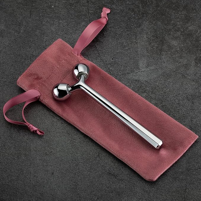 Tekson Faical Roller Massager, 3D Metal Face Massage Tool for Reduce Puffiness, Remove Eye Wrinkles, Face Lift, Increase Firmness, Anti-Aging, Skin Tightening (Zinc Alloy)-GlimoraGlow