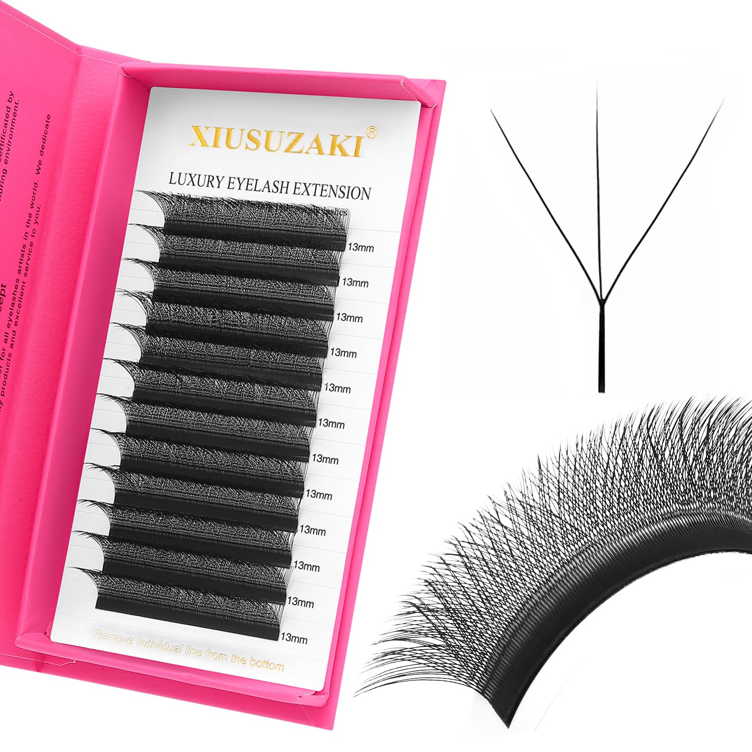 W Lash Extensions Supplies 3D Eyelash Extensions W Shape 0.07mm Thickness D Curl 14mm Premade Fans Easy Fan Lashes Volume Matte Black 12 Rows Crisscross Eye Lashes(W-3D-0.07-D,14mm)-GlimoraGlow