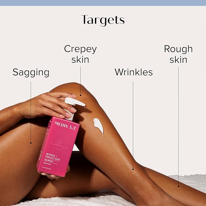 Medix 5.5 Retinol Body Lotion + Hyaluronic Acid Cream, Moisturizer Body & Face Lotion Set | Hydrating + Firming Lotion For Stretch Marks, Wrinkles, & Crepey Skin | Skin Care Products, 2pc Set-GlimoraGlow