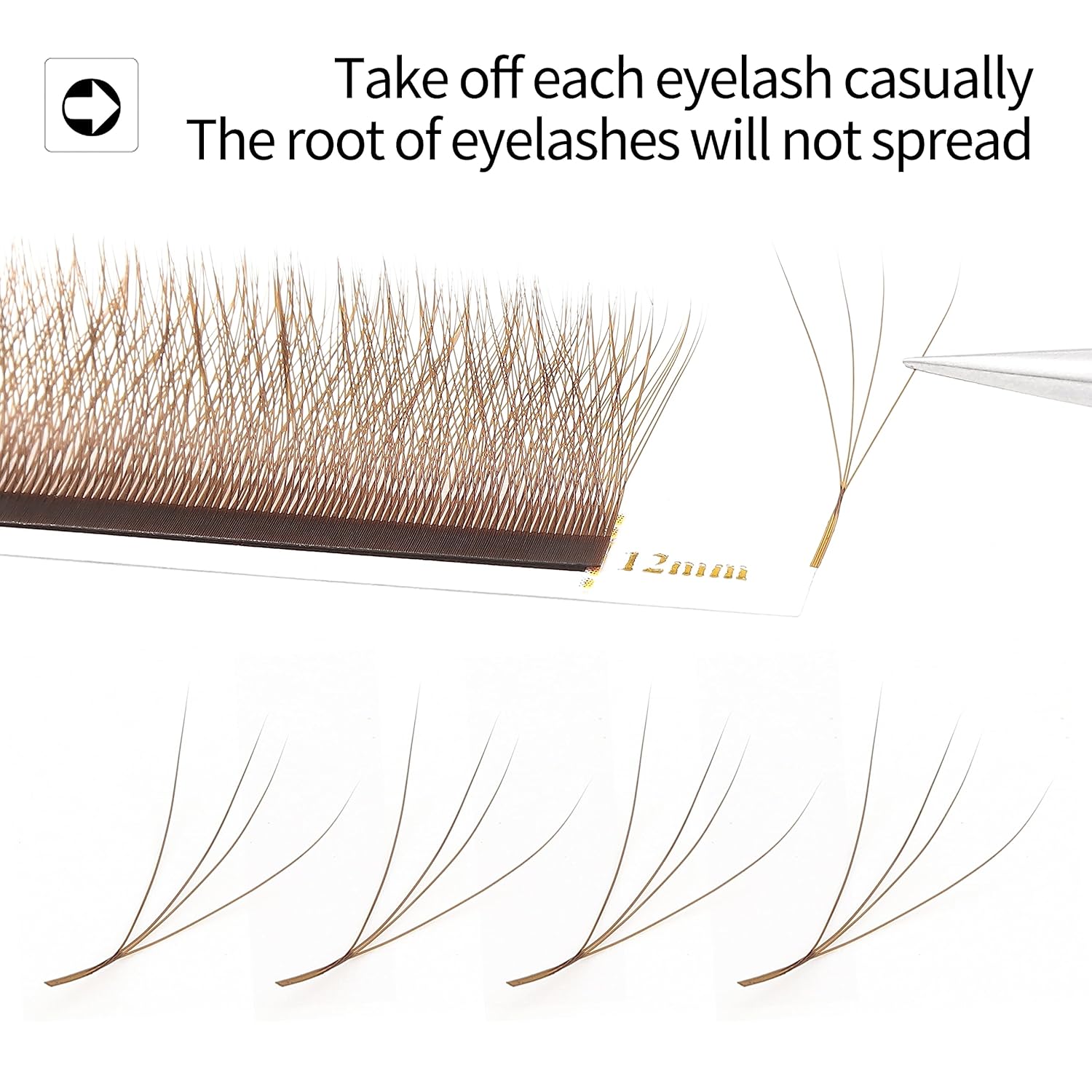 Lash Extensions Brown 4D W Eyelash Extensions W Shape 0.07mm Thickness C Curl 9mm Premade Fans Lashes Colored Lash Extension Volume Lashes Individual Lashes(W-Brown-4D-0.07-C,9mm)-GlimoraGlow