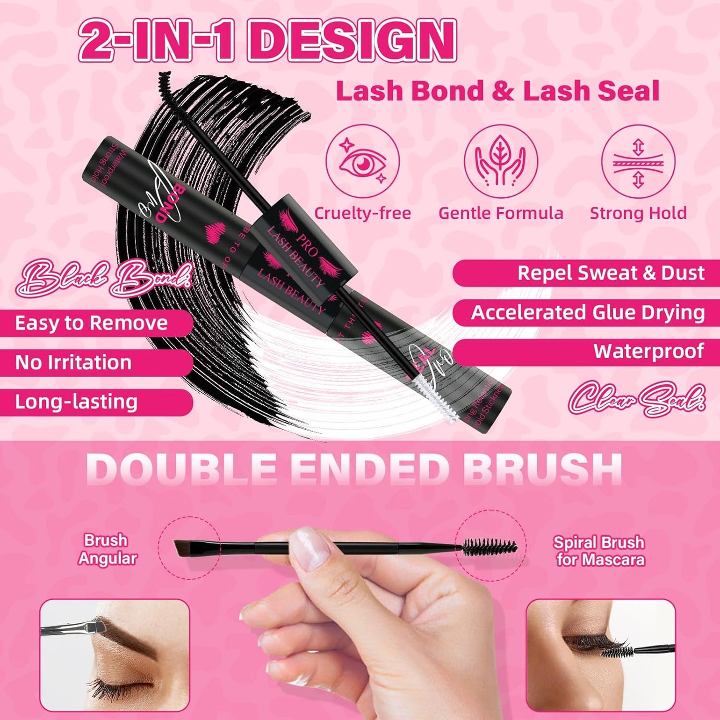 PROLASHBEAUTY Natural Lash Clusters Kit Lash Extension Kit Wispy Lash Clusters Lash Bond Remover Eyelash Applicator Beginner DIY Lashes Kit Easy to Use(Luna,8-16mix)-GlimoraGlow