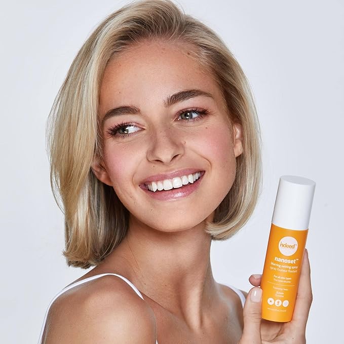 Indeed Labs Nanoset Blurring Setting Spray - Made With Ectoin - Lightweight, Long Lasting, Mattifying, Revitalizes, Controls Shine, Refreshes, Hydrates, All-Day Wear (Setting Spray)-GlimoraGlow