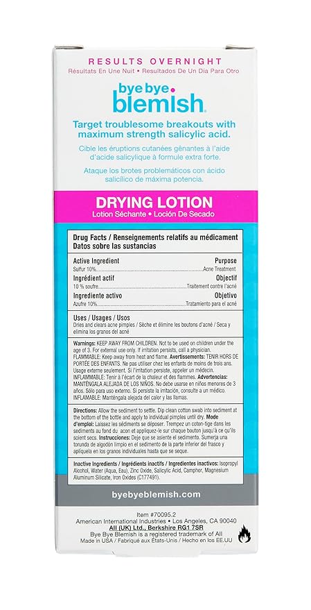 Bye Bye Blemish Acne Drying Lotion, Reduce Pimples Overnight 1oz, 1-Pack-GlimoraGlow