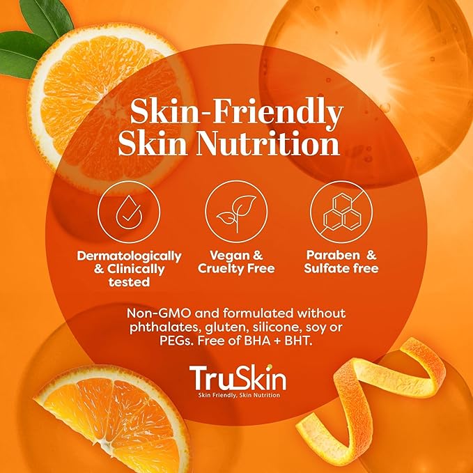 TruSkin Vitamin C Serum For Face – Anti Aging Face Serum with Vitamin C, Hyaluronic Acid, Vitamin E – Brightening Formula – Improve Appearance of Dark Spots, Tone, Fine Lines & Wrinkles, 2 Fl Oz-GlimoraGlow