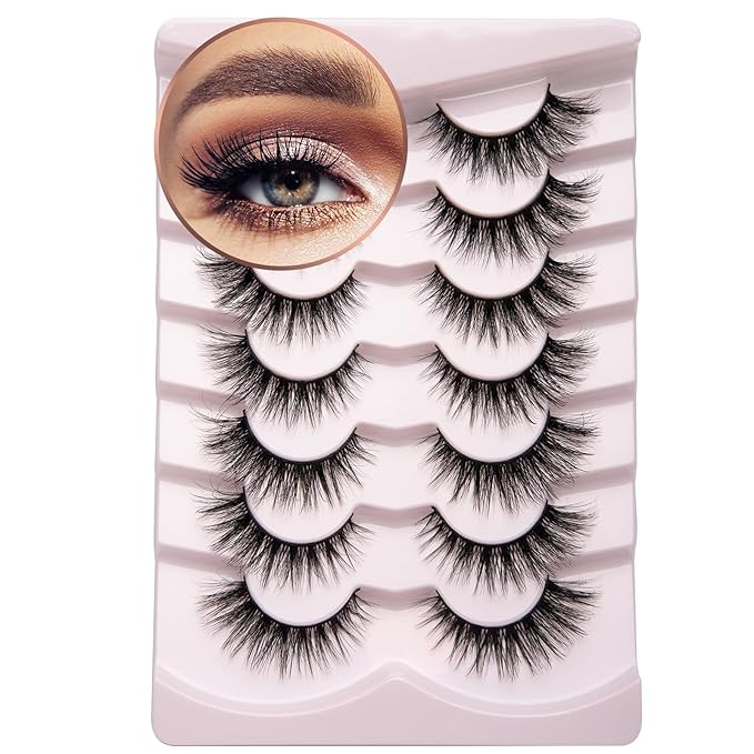 Onlyall Lashes Mink False Eyelashes Natural Wispy Lashes Soft Faux Mink Lashes Fluffy False Lashes 16MM A04-GlimoraGlow