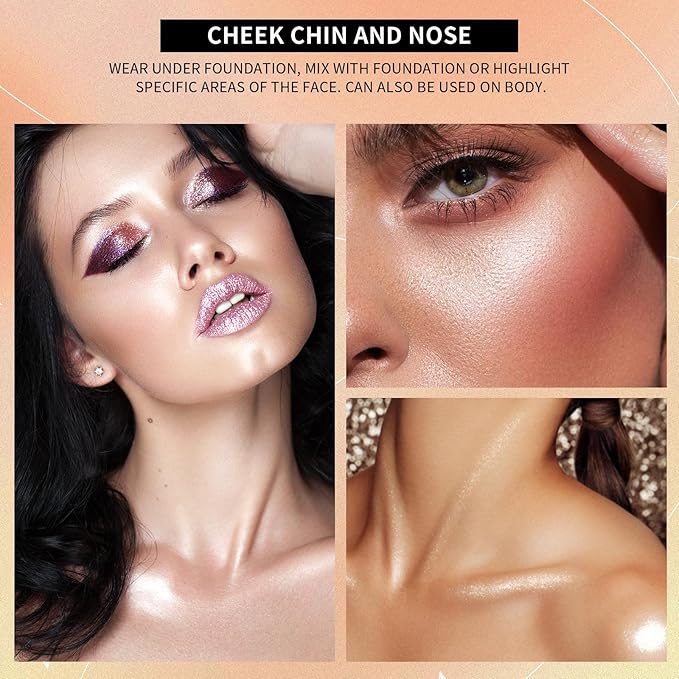 2 Packs Highlighter Powder Palette, 5 Colors Makeup Palette Contour Palette Eyeshadow Makeup Kit Waterproof Long Lasting Brilliant Lighten Skin Color Professional Face Shading Set (2, brown, Large)-GlimoraGlow