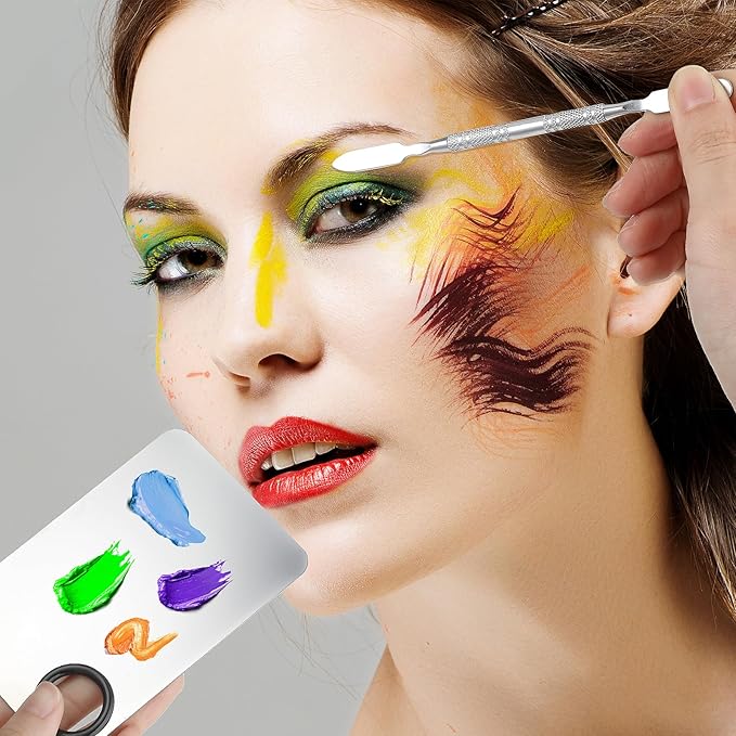 10-in-1 Makeup Spatula and Powder Puff Set with Professional Cosmetic Palette Triangle Puff for Eye Shadow Spatula Facial Cosmetic Makeup Tool for Eyelashe Body-GlimoraGlow