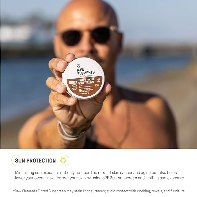 Raw Element Ultra-Moisturizing Tinted Face Cream, Non Toxic Mineral Face Sunscreen, Daily Tinted Moisturizer, Non-Nano Zinc Oxide, Reef Friendly, All Ages, SPF 30, 1.8 oz, Coconut, Pack of 1-GlimoraGlow