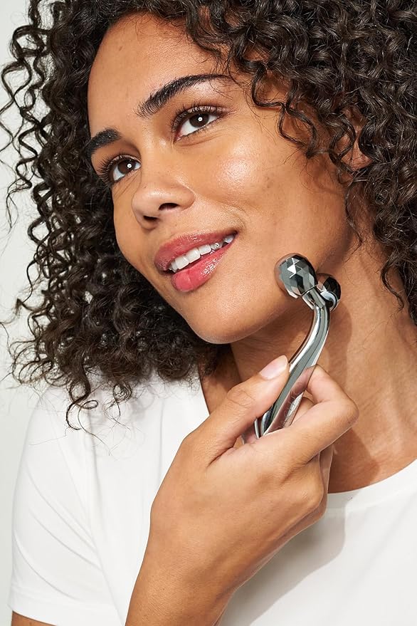 Pacifica Future Youth Stainless Steel Face Roller – Cooling Dual Gua Sha Facial Massager for Sculpting, Contouring & De-Puffing – Anti-Aging Skin Care Tool for Wrinkles & Fine Lines Lymphatic Drainage-GlimoraGlow