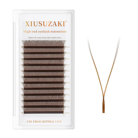 YY Lash Extensions Brown Eyelash Extensions Y Shape 0.07mm Thickness C Curl Mix 8-15mm Premade Fans Lashes Easy Fan Volume Lashes Individual Lashes(Brown-YY-0.07-C,8-15mm)-GlimoraGlow