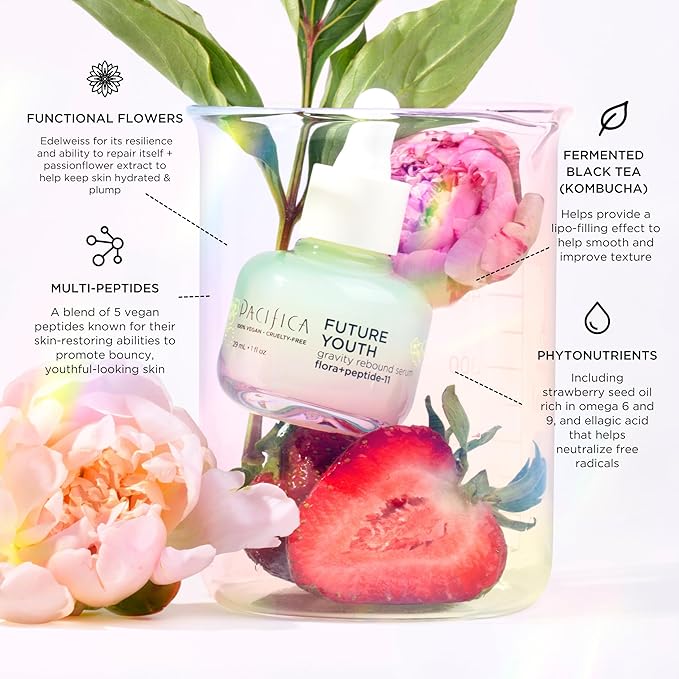 Pacifica Future Youth Gravity Rebound Face Serum – Multi-Peptide Firming Facial Serum for Fine Lines, Anti-Aging & Elasticity Vegan & Cruelty-Free Dermatologist Tested-GlimoraGlow