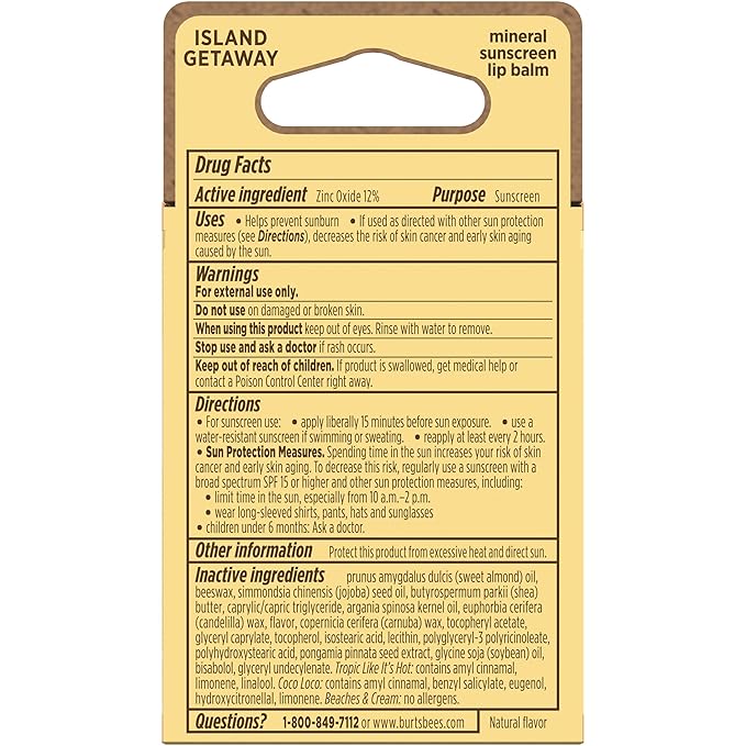 Burt’s Bees SPF 30 Lip Balm Mothers Day Gifts for Mom, Island Getaway - Coco Loco, Beaches & Cream, Tropic Like It's Hot, Water-Resistant Sun Care, Natural Origin Lip Treatment, 3 Tubes, 0.15 oz-GlimoraGlow