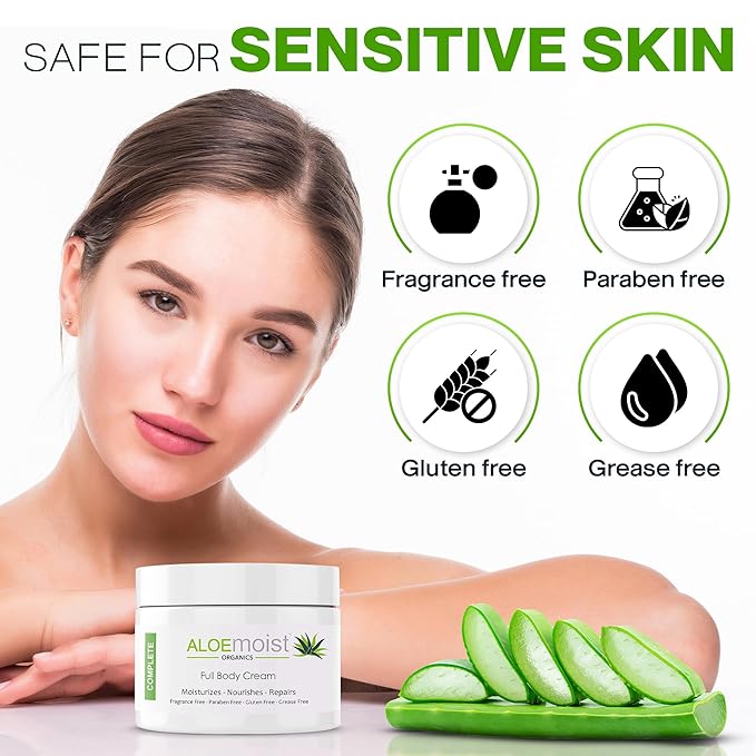 Organic Aloe Vera Lotion - Face & Body Moisturizing Cream with Natural Aloe Vera, Vitamin E Oil, Vitamin C, Retinol Cream, Shea Butter – Anti Aging Face Moisturizer for Women, Dry Skin (4 oz)-GlimoraGlow