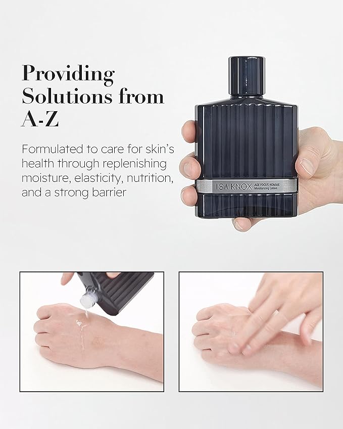 ISA KNOX Age Focus Homme (Face Emulsion, 5.1fl oz) - Hydrating Facial Moisturizer to Soothe and Moisturize Shaving-Irritated Skin for a Refreshing Sensation by LG Beauty. Niacinamide, Adenosine.-GlimoraGlow